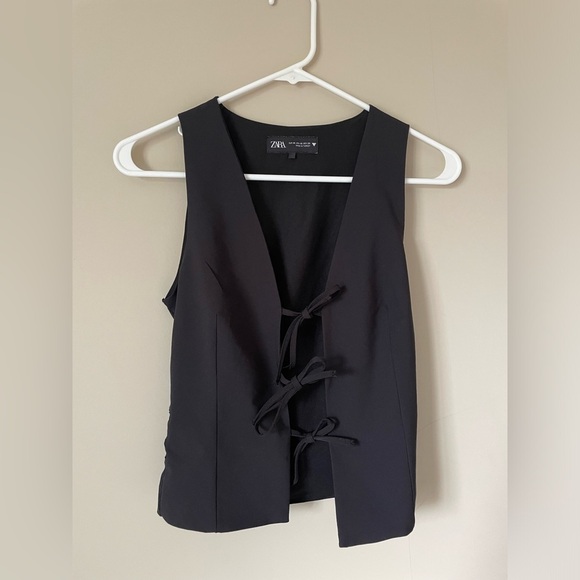 Zara Elegant Black tie Vest size XS - Picture 3 of 4